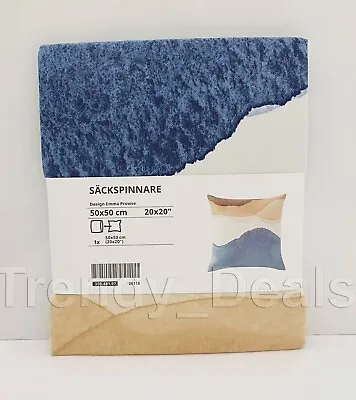 Ikea SACKSPINNARE Pillow Cushion Cover Cotton 20  X 20  Blue/Multicolor - NEW • £16.53