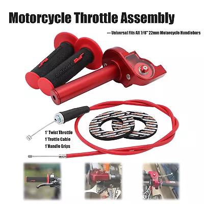 Throttle Assembly 7/8  Quick Twist Throttle Grips With Throttle Cable Universal • $39.49