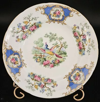 Vintage Foley Bone China 6  Broadway Dessert Plate White With Florals & Bird  • $19.10