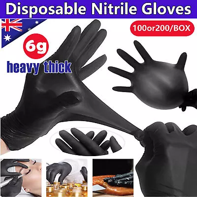 100xTHICK Heavy Duty Disposable Nitrile Gloves Powder Free Industrial Mechanic • $11.25