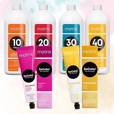 Matrix SoColor Pre-Bonded Permanent Hair Color 3oz Or Developer (Choose Yours) • $9.99