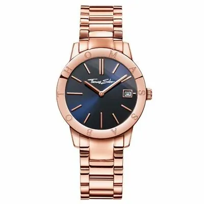 Thomas Sabo WA0215 Soul Rose Gold Plated Watch With Blue Dial RRP $479 • $330