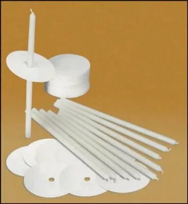 Church Service Ceremony Candlelight Vigil 8 1/2 X1/4  50 Candle & Drip Protector • $18.99