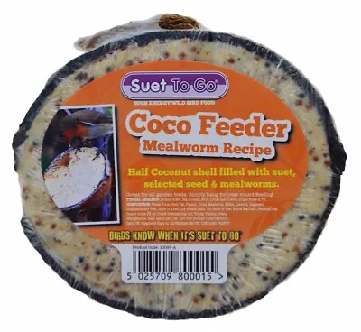 Unipet Suet To Go - Mealworm Half Coconut Feeder (pack /  Box Of 10) • £16.45