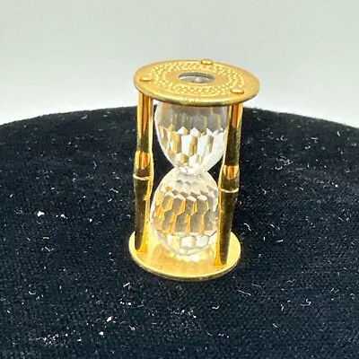 Swarovski Miniature Crystal Hourglass Gold Tone 1980's - Excellent • $19.95