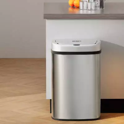 Devanti 50L Sensor Bin Motion Rubbish Automatic Silver • $68.60