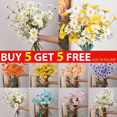 Artificial Flowers Plastic Fake Plants UV Resistant Home In/Outdoor Garden Decor • £1.99