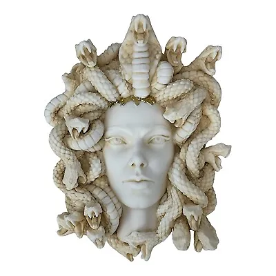 Medusa Head Of Snakes Gothic Wall Plaque Décor Cast Marble Statue Sculpture • $84.65