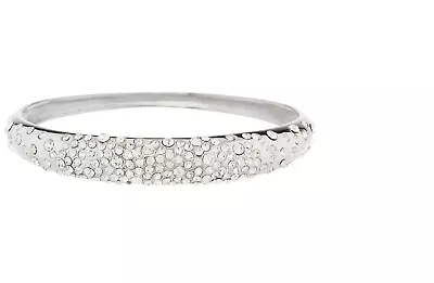 Steel By Design Crystal Round Crystal Bangle Bracelet 6-3/4  Stainless Steel • $29.75