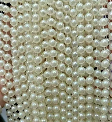 £2.95 • Buy 8mm Cream Pretty Pearl Bead String Trimming Wedding - 2 Metres Pack 