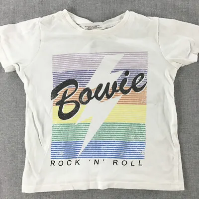 David Bowie Kids Girls T-Shirt Size 2 Baby Toddler White Short Sleeve Top • $13.98