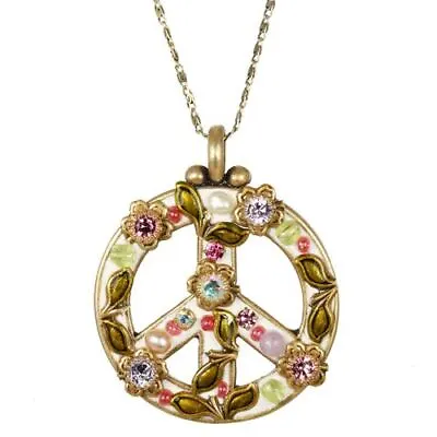 Michal Golan Pearl Blossom Peace Sign Necklace • $69