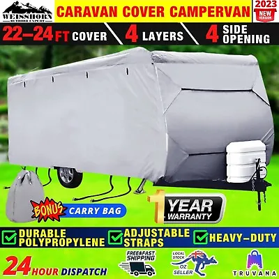 Weisshorn 22-24ft Caravan Cover Campervan 4 Layer Heavy Duty UV Carry Bag Covers • $188