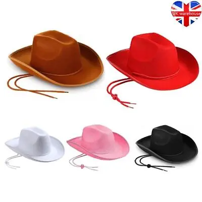 Cowboy Hats For Women Man Hat Panama Wide Brim Casual Western Cowgirls Jazz Caps • £6.94