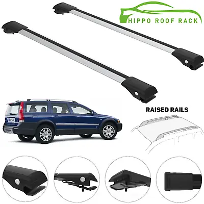 Roof Rack Cross Bars Lockable Silver Set For Volvo XC70 2000-2006 • $129