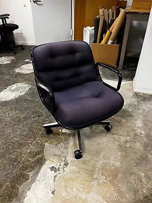 Vintage MCM Knoll Pollock Upholstered Purple Swivel Executive Office Chair • $250