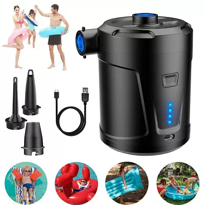 Electric Air Pump For Paddling Pool Fast Inflator Deflator Camp Air Bed Mattress • £16.96