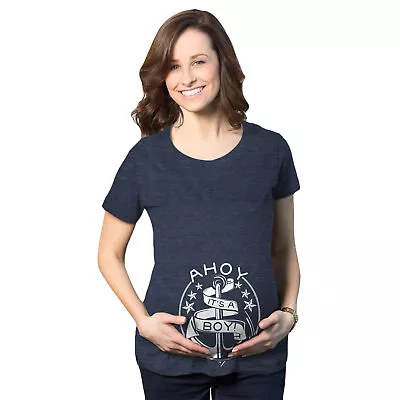 Maternity Ahoy It’s A Boy Tshirt Cute Nautical Pregnancy Tee • $9.50