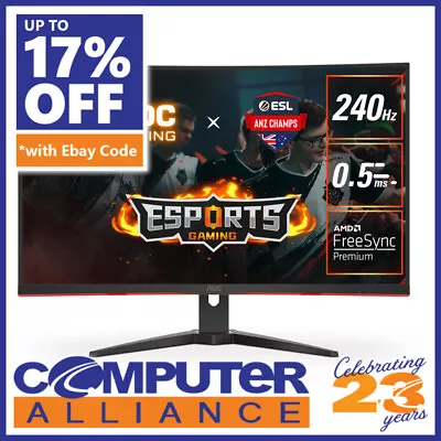32  AOC C32G2ZE FHD 240hz FreeSync Curved Gaming Monitor • $449