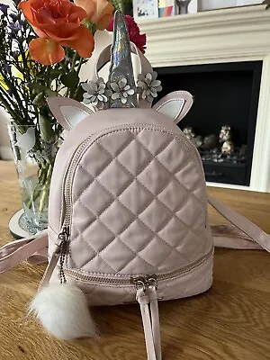 RIVER ISLAND Faux Leather MEDIUM SIZE UNICORN Backpack Top Handle Bag Handbag • £9.50