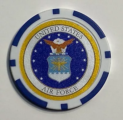 United States Air Force - Magnetic Clay Poker Chip - Golf Ball Marker  • $4.95