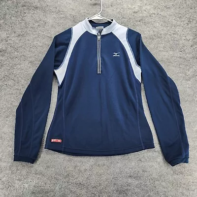 Mizuno Pullover Womens Medium Breathe Thermo Quarter Zip Blue • $15.99