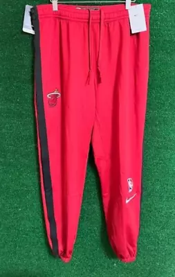 Nike NBA Miami Heat Engineered Flex Sweat Pants Red Button Side DN5506-608 Sz XL • $88.95