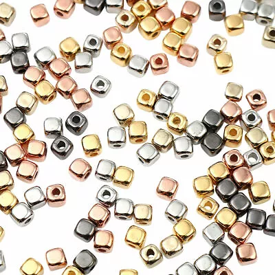 £1.29 • Buy  100 X CHOOSE Metallic Plastic SQUARE CUBE Spacer Beads 4mm Jewellery Making ❤