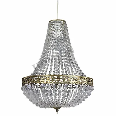 Chandelier Copper Style Clear Acrylic Ceiling Light Shade Easy Fit Pendant       • £35.85