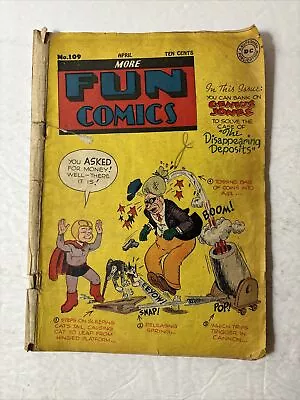 More Fun Comics #109 DC Comics April 1946 Low Grade • $14.50