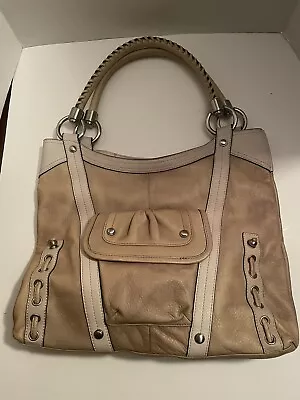 B.Makowsky Tote Leather Tan Purse Silver Hardware • $35