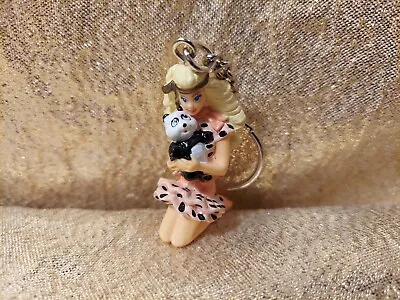 $20.40 • Buy VINTAGE 1990 Animal Lovin Barbie 2” Figure Keychain RARE Panda Polka Dots Hug