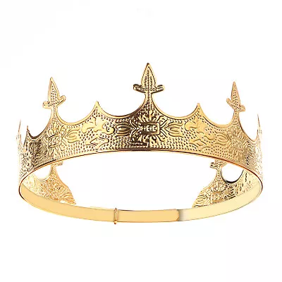 Royal Medieval Prop King Crown For Men Metal Halloween Cosplay Party Costume • $19.99