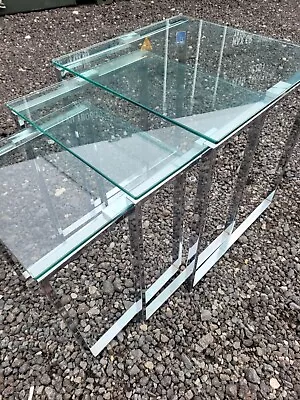 £30 • Buy Modern Style Glass Nest Of Tables With Metal Frames