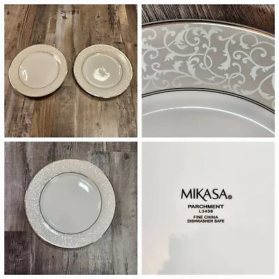 Mikasa Parchment 10 3/4”  Dinner Plate L3438 Fine China Dishwasher Safe Set Of 2 • $18.99