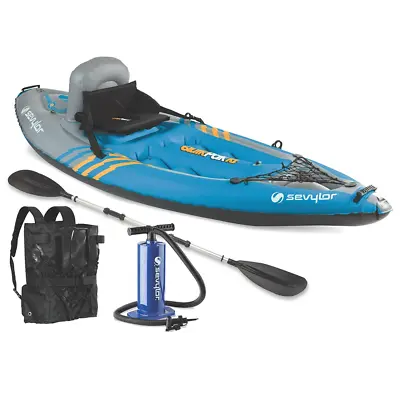 $189.99 • Buy Recreational Kayak Folding Inflatable 1 Person Sit On Top Fishing Wilderness Set