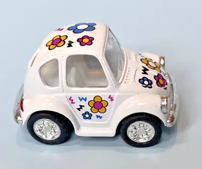 KinToy Pull Back VW Beatle Flower Car White • $8.95