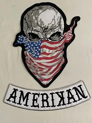 American Flags And As Scraf And Skull Embroidery Patches Large Size • $59.99