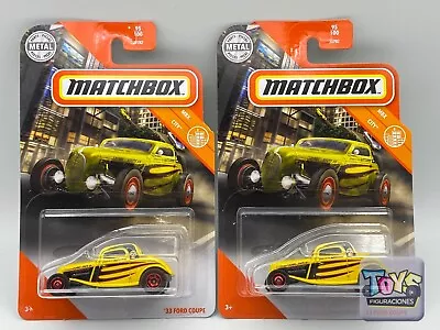 Lot Of 2 Vehicles Matchbox 2020 New  - Yellow MOONEYES - '33 FORD COUPE • $6.99