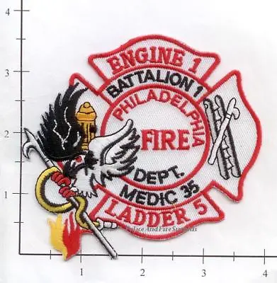 $3.85 • Buy Pennsylvania - Philadelphia Engine 1 Ladder 5 Medic 35 Batt 1 PA Fire Dept Patch