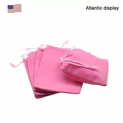 Velvet Gift Bags Drawstring Jewelry Pouches Pink (10 Pack) • $6