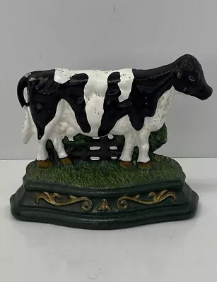 Vintage Wright Studios Cow Doorstop Heavy Cast Iron Farmhouse Decor • $14.99