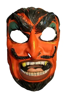 Vintage Ben Cooper 60's Halloween Red Devil Mask Children's Mask • $23.99