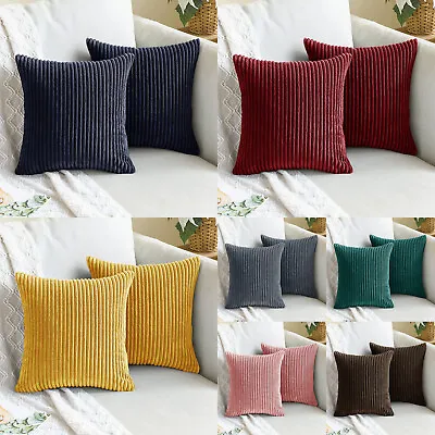 £3.99 • Buy UK Large Corduroy Soft Jumbo Cord Cushion Covers Pillow Case Home Décor 18 X18 