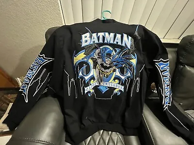 JH Designs BATMAN Jacket Coat DC Comics Racing 4xl NEW Blue Gotham City Cartoon • $210