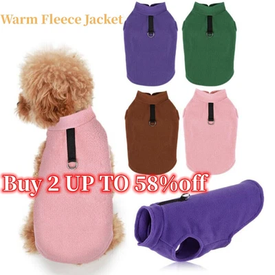 £4.38 • Buy Pet Dog Coat Warm Fleece Jacket Jumper Sweater Winter Clothes Puppy Vest Outfit