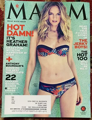Maxim Magazine #184 June 2013 Heather Graham Anthony Bourdain Jerky Boys Lad Mag • $10.99