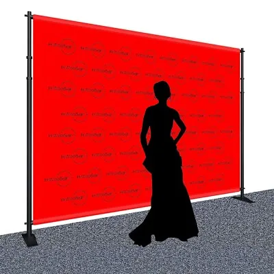 8x10，Telescopic Trade Show Backdrop Adjustable Step And Repeat Banner Stand • $139.99
