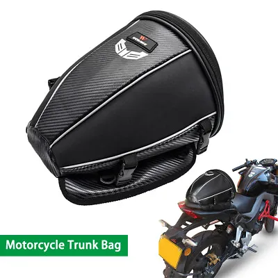 Waterproof PU Leather Motorcycle  Luggage Saddle Bag Shoulder Carbon Fiber Color • $39.86