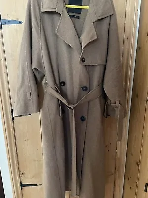 Massimo Dutti Brown Wool Trench Coat Size XS • £80